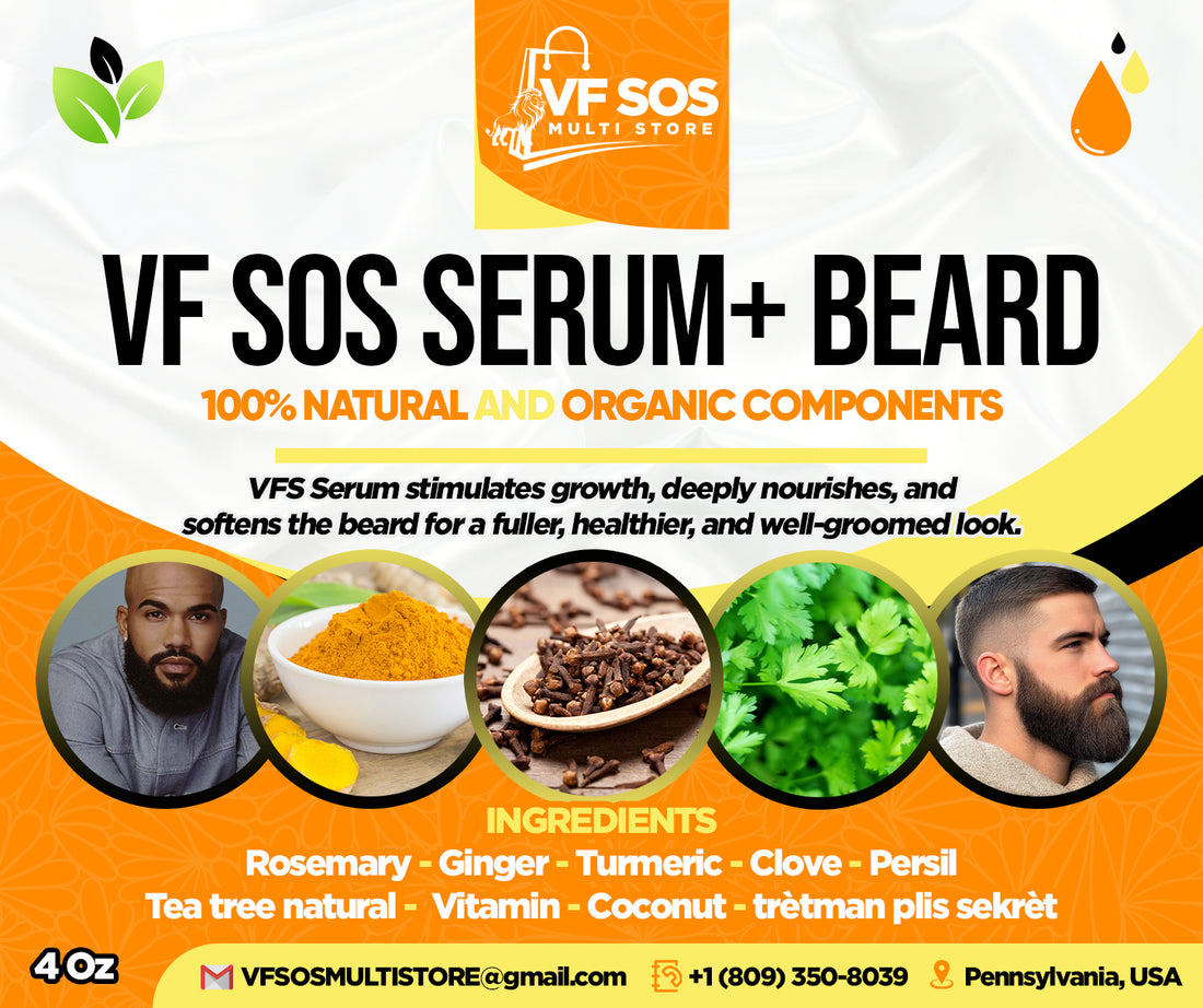 VF SOS Beard Growth & Nourishing Serum – 100% Natural